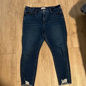 Petite Loft Distress High Waist Jeans-The Curvy Skinny